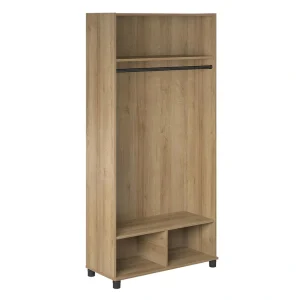 Ameriwood Home Lory 36-in W x 74.25-in H x 15.4-in D Freestanding Composite Wood Garage Cabinet in Brown