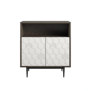 Ameriwood Home Olivia Contemporary/Modern Gray Metal Curio Cabinet