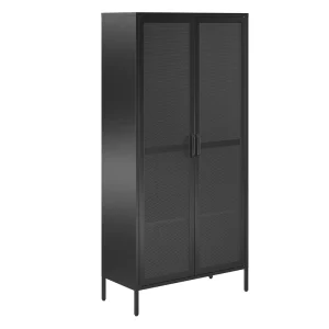 Ameriwood Home Sunset District 35.38-in W x 72.83-in H Steel Black Freestanding Utility Storage Cabinet
