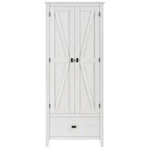 Ameriwood Home Winthrop 29.7-in x 71.9-in H Wood Composite Ivory Pine Freestanding or Wall-mount Utility Storage Cabinet