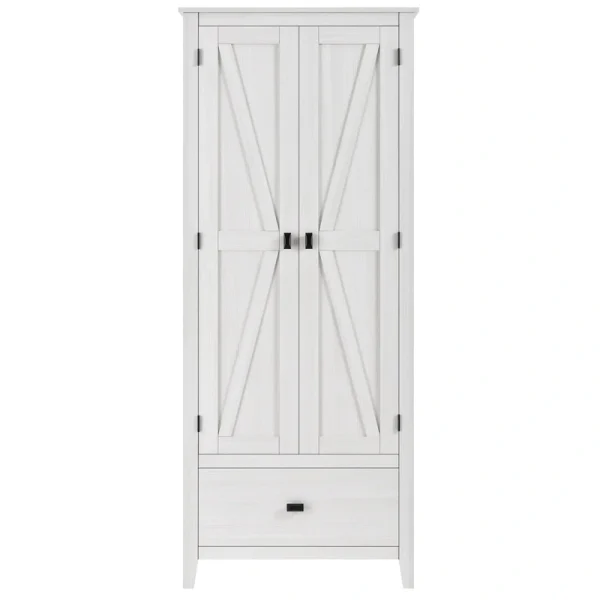 Ameriwood Home Winthrop 29.7-in x 71.9-in H Wood Composite Ivory Pine Freestanding or Wall-mount Utility Storage Cabinet