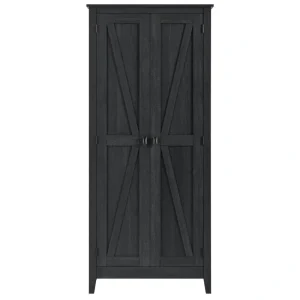 Ameriwood Home Winthrop 31.5-in x 71.9-in H Wood Composite Black Oak Freestanding or Wall-mount Utility Storage Cabinet