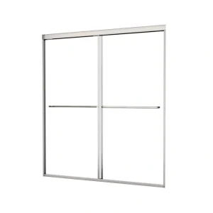 ANGELES HOME 50-54 in. W x 70 in. H Bypass Double Sliding Framed Shower Door with SGCC 1/4 in. Clear Tempered Glass, Chrome