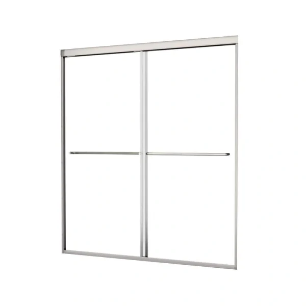 ANGELES HOME 50-54 in. W x 70 in. H Bypass Double Sliding Framed Shower Door with SGCC 1/4 in. Clear Tempered Glass, Chrome