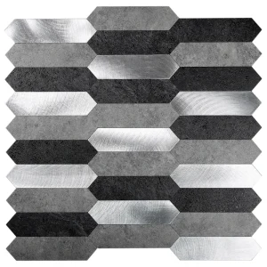 Apollo Tile (Sample) 4-in x 4-in Brushed Metal Peel and Stick Wall Tile