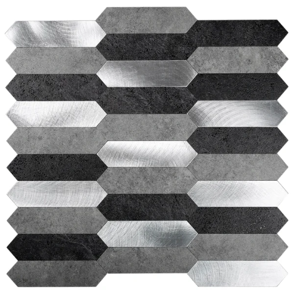 Apollo Tile (Sample) 4-in x 4-in Brushed Metal Peel and Stick Wall Tile