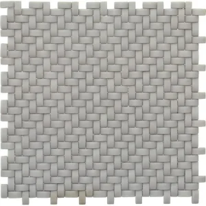 Apollo Tile (Sample) Alabaster Gray 4-in x 4-in Matte Marble Basketweave Patterned Wall Tile