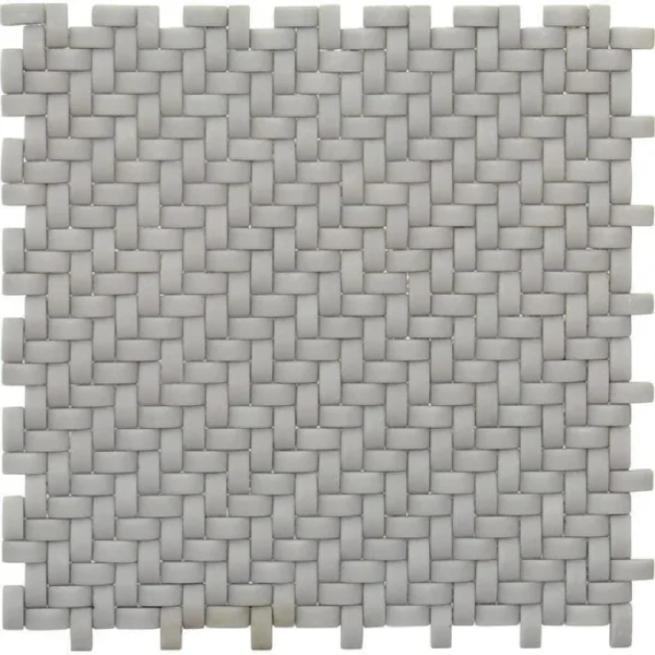 Apollo Tile (Sample) Alabaster Gray 4-in x 4-in Matte Marble Basketweave Patterned Wall Tile