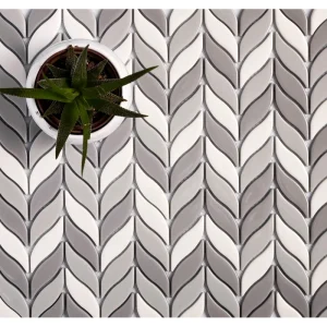 Apollo Tile (Sample) Alabaster Gray, White 12-in x 12-in Matte Glass Mixed Pattern Patterned Floor and Wall Tile