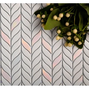 Apollo Tile (Sample) Alabaster White, Blue 12-in x 12-in Matte Glass Mixed Pattern Patterned Floor and Wall Tile