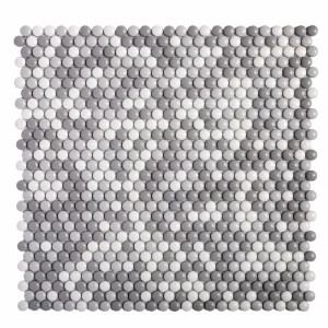 Apollo Tile (Sample) Alabaster White, Gray 12-in x 13-in Polished Glass Penny Round Patterned Floor and Wall Tile