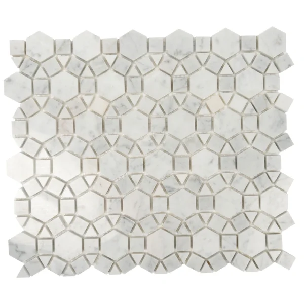 Apollo Tile (Sample) Athens White 4-in x 4-in Polished Marble Mixed Pattern Mosaic Wall Tile