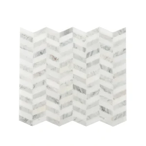 Apollo Tile (Sample) Athens White and Gray 4-in x 4-in Polished Marble Chevron Mosaic Wall Tile
