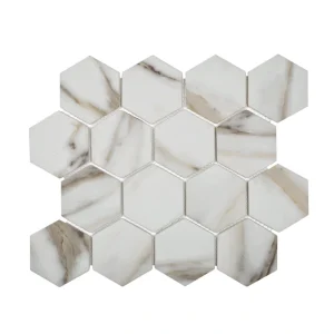 Apollo Tile (Sample) Beige 4-in x 4-in Matte Glass Honeycomb Wood Look Floor and Wall Tile