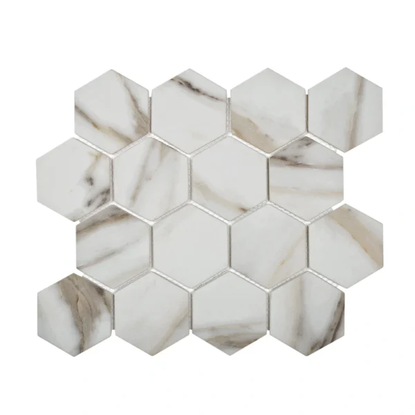 Apollo Tile (Sample) Beige 4-in x 4-in Matte Glass Honeycomb Wood Look Floor and Wall Tile