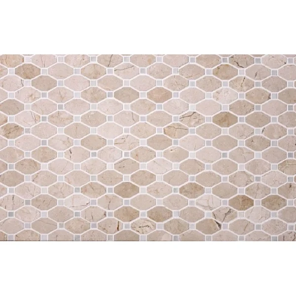Apollo Tile (Sample) Beige 4-in x 4-in Polished Marble Octagon Dot Patterned Floor and Wall Tile