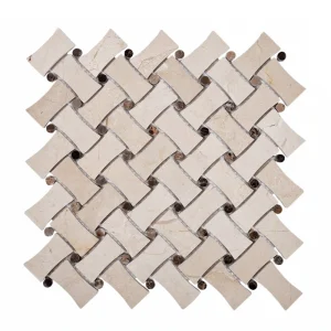 Apollo Tile (Sample) Beige 4-in x 4-in Polished Quartz Octagon Dot Mosaic Floor and Wall Tile