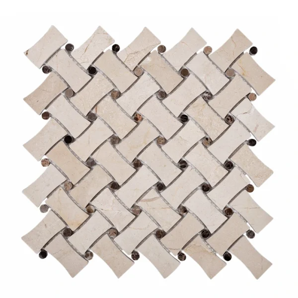 Apollo Tile (Sample) Beige 4-in x 4-in Polished Quartz Octagon Dot Mosaic Floor and Wall Tile