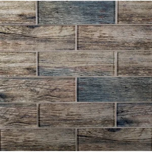 Apollo Tile (Sample) Brown, Blue 4-in x 4-in Glossy Glass Brick Subway Floor and Wall Tile