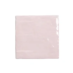 Apollo Tile (Sample) Chateau Soft Pink 4-in x 4-in Glossy Ceramic Marble Look Floor and Wall Tile