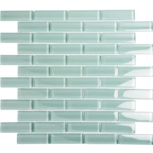 Apollo Tile (Sample) Colorway Blizzard Blue 4-in x 4-in Glossy Glass Brick Subway Floor and Wall Tile