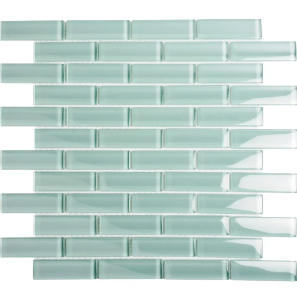 Apollo Tile (Sample) Colorway Blizzard Blue 4-in x 4-in Glossy Glass Brick Subway Floor and Wall Tile