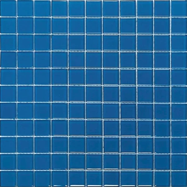 Apollo Tile (Sample) Colorway Cerulean Blue 4-in x 4-in Glossy Glass Uniform Squares Cement Look Floor and Wall Tile