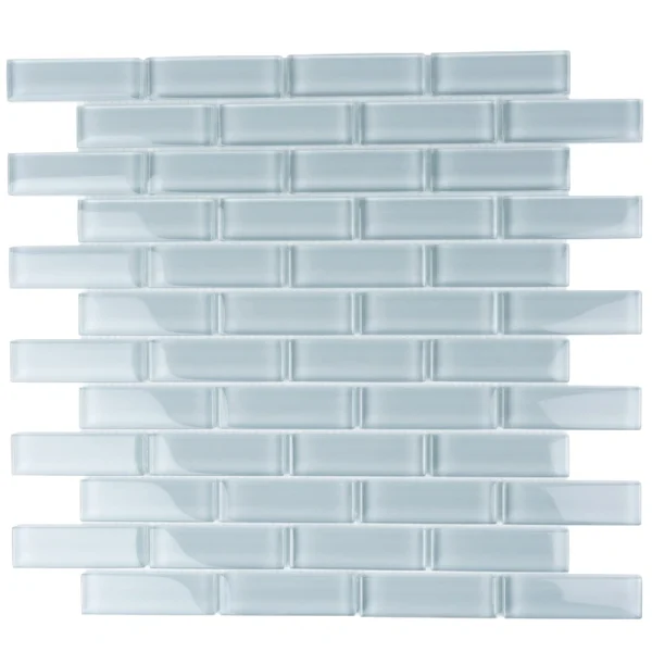 Apollo Tile (Sample) Colorway Light Gray 4-in x 4-in Glossy Glass Brick Subway Floor and Wall Tile