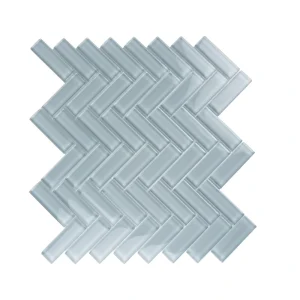 Apollo Tile (Sample) Colorway Light Gray 4-in x 4-in Glossy Glass Herringbone Floor and Wall Tile
