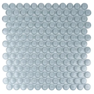 Apollo Tile (Sample) Colorway Light Gray 4-in x 4-in Glossy Glass Penny Round Mosaic Floor and Wall Tile