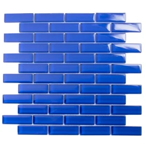 Apollo Tile (Sample) Colorway Royal Blue 4-in x 4-in Glossy Glass Brick Subway Floor and Wall Tile
