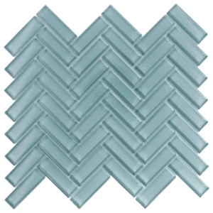 Apollo Tile (Sample) Colorway Slate Gray 4-in x 4-in Glossy Glass Herringbone Floor and Wall Tile