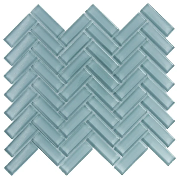 Apollo Tile (Sample) Colorway Slate Gray 4-in x 4-in Glossy Glass Herringbone Floor and Wall Tile