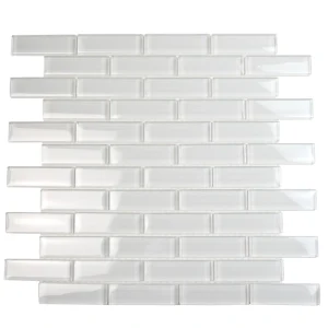Apollo Tile (Sample) Colorway White 4-in x 4-in Glossy Glass Brick Subway Floor and Wall Tile