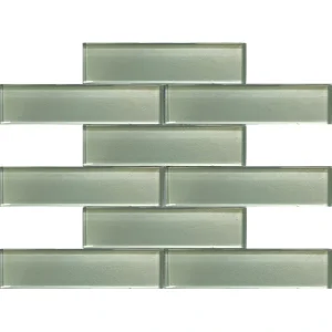 Apollo Tile (Sample) Cosmos Blue 4-in x 4-in Glossy Glass Brick Mosaic Wall Tile