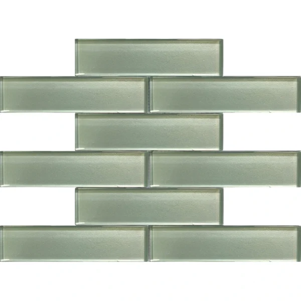 Apollo Tile (Sample) Cosmos Blue 4-in x 4-in Glossy Glass Brick Mosaic Wall Tile