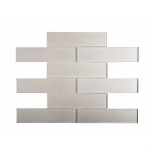 Apollo Tile (Sample) Cosmos Bone White 4-in x 4-in Glossy Marble Brick Mosaic Wall Tile