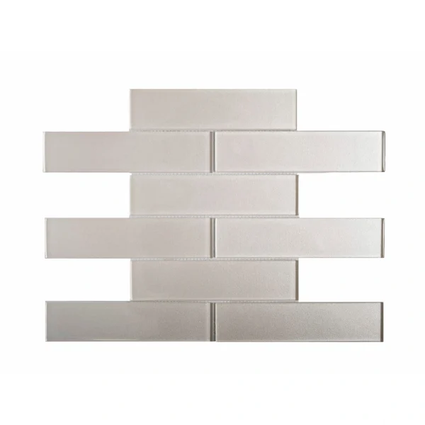 Apollo Tile (Sample) Cosmos Bone White 4-in x 4-in Glossy Marble Brick Mosaic Wall Tile