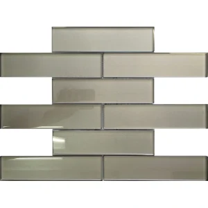 Apollo Tile (Sample) Cosmos Stone Gray 4-in x 4-in Glossy Marble Brick Mosaic Wall Tile