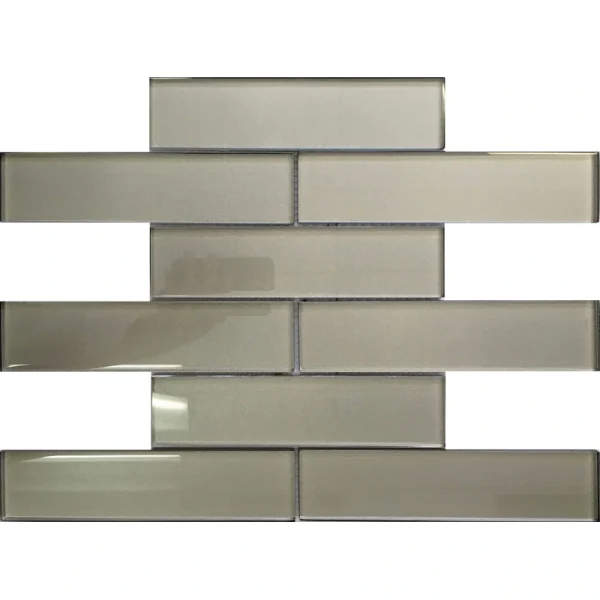 Apollo Tile (Sample) Cosmos Stone Gray 4-in x 4-in Glossy Marble Brick Mosaic Wall Tile