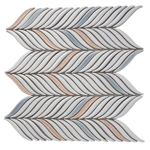 Apollo Tile (Sample) Deluxe White 10-in x 12-in Glossy Ceramic Herringbone Patterned Wall Tile