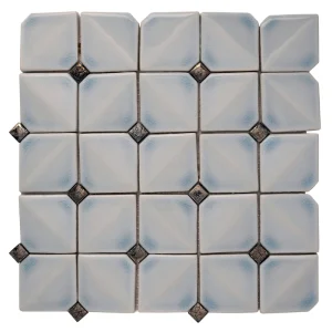 Apollo Tile (Sample) Deluxe White 12-in x 12-in Glossy Ceramic Uniform Squares Patterned Wall Tile