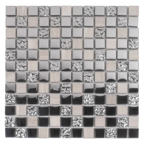 Apollo Tile (Sample) Floor and Wall Tile Beige and Gray 4-in x 4-in Multi-finish Glass/Metal/Stone Marble Floor and Wall Tile