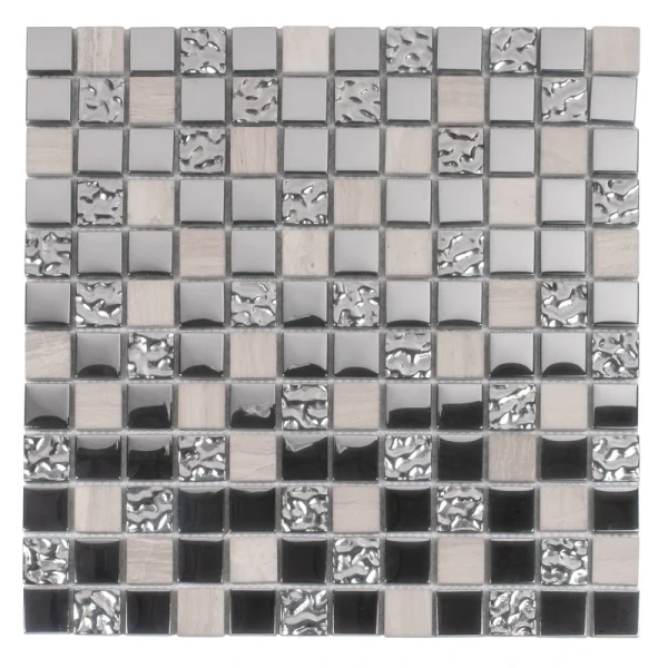 Apollo Tile (Sample) Floor and Wall Tile Beige and Gray 4-in x 4-in Multi-finish Glass/Metal/Stone Marble Floor and Wall Tile