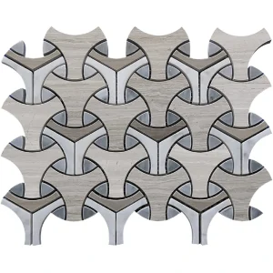 Apollo Tile (Sample) Floor and Wall Tile Beige, White and Gray 4-in x 4-in Polished Marble Mixed Pattern Patterned Floor and Wall Tile