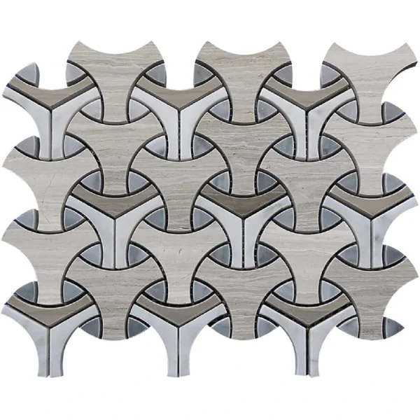 Apollo Tile (Sample) Floor and Wall Tile Beige, White and Gray 4-in x 4-in Polished Marble Mixed Pattern Patterned Floor and Wall Tile