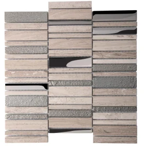 Apollo Tile (Sample) Floor and Wall Tile Brown and Beige 4-in x 4-in Polished Glass/Metal/Stone Quartz Linear Patterned Floor and Wall Tile