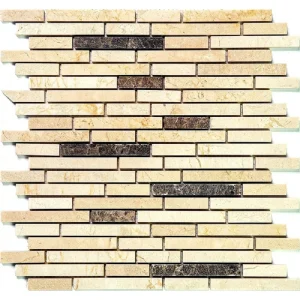 Apollo Tile (Sample) Floor and Wall Tile Crema Marfil, Emperador Dark 4-in x 4-in Polished Marble Floor and Wall Tile