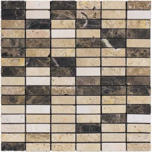 Apollo Tile (Sample) Floor and Wall Tile Emperador Dark, Beige Travertine 4-in x 4-in Polished Marble Floor and Wall Tile