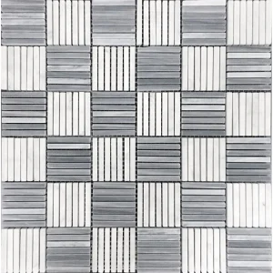 Apollo Tile (Sample) Floor and Wall Tile Gray and White 4-in x 4-in Polished Marble Linear Patterned Floor and Wall Tile